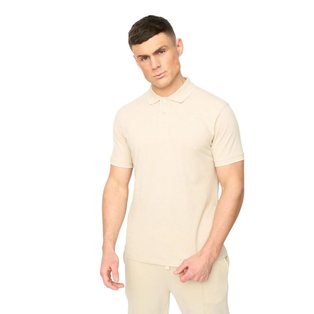 Crosshatch Mens Crufton Polo Shirt / Light Stone